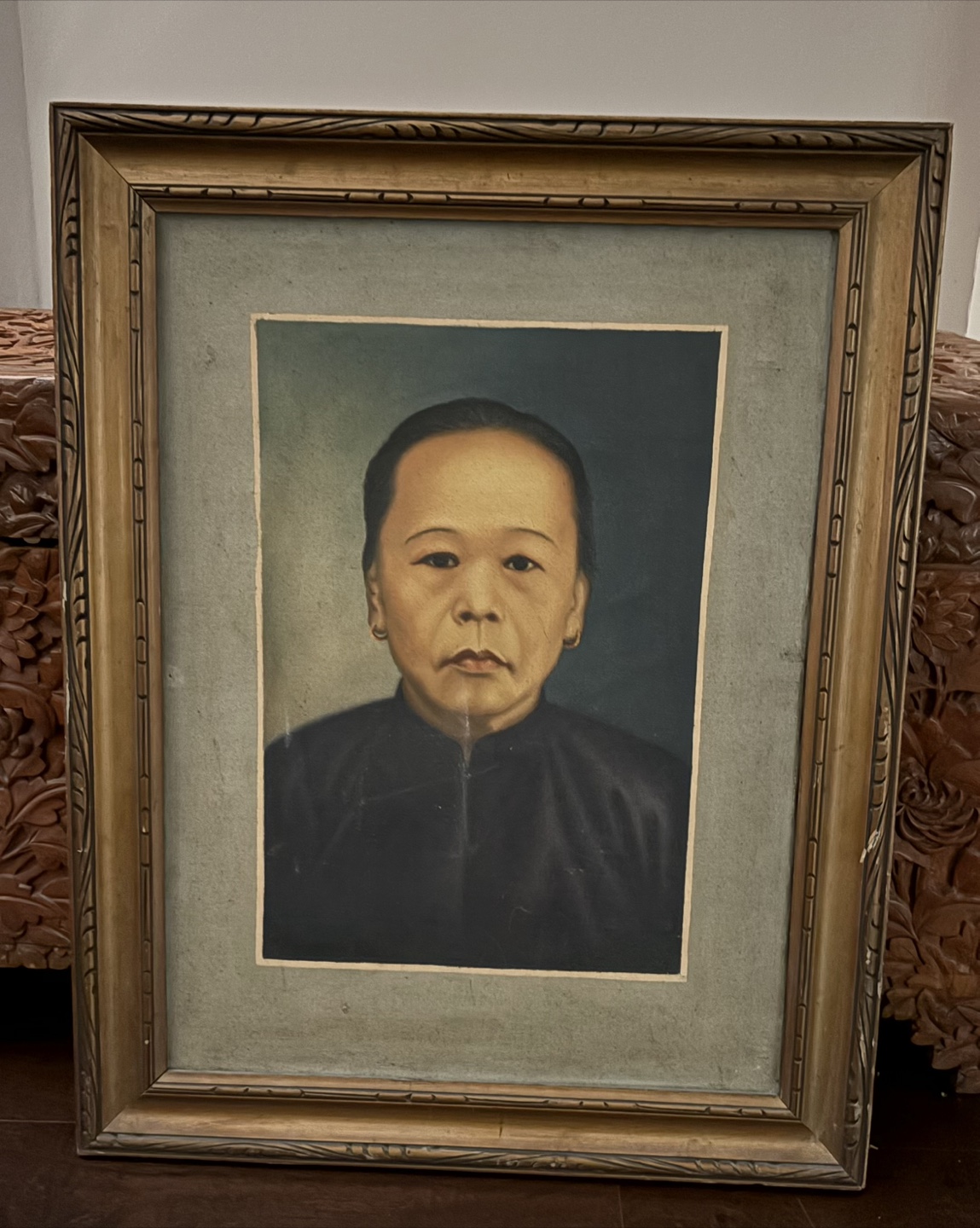 Vintage Framed Hand Painting Portrait