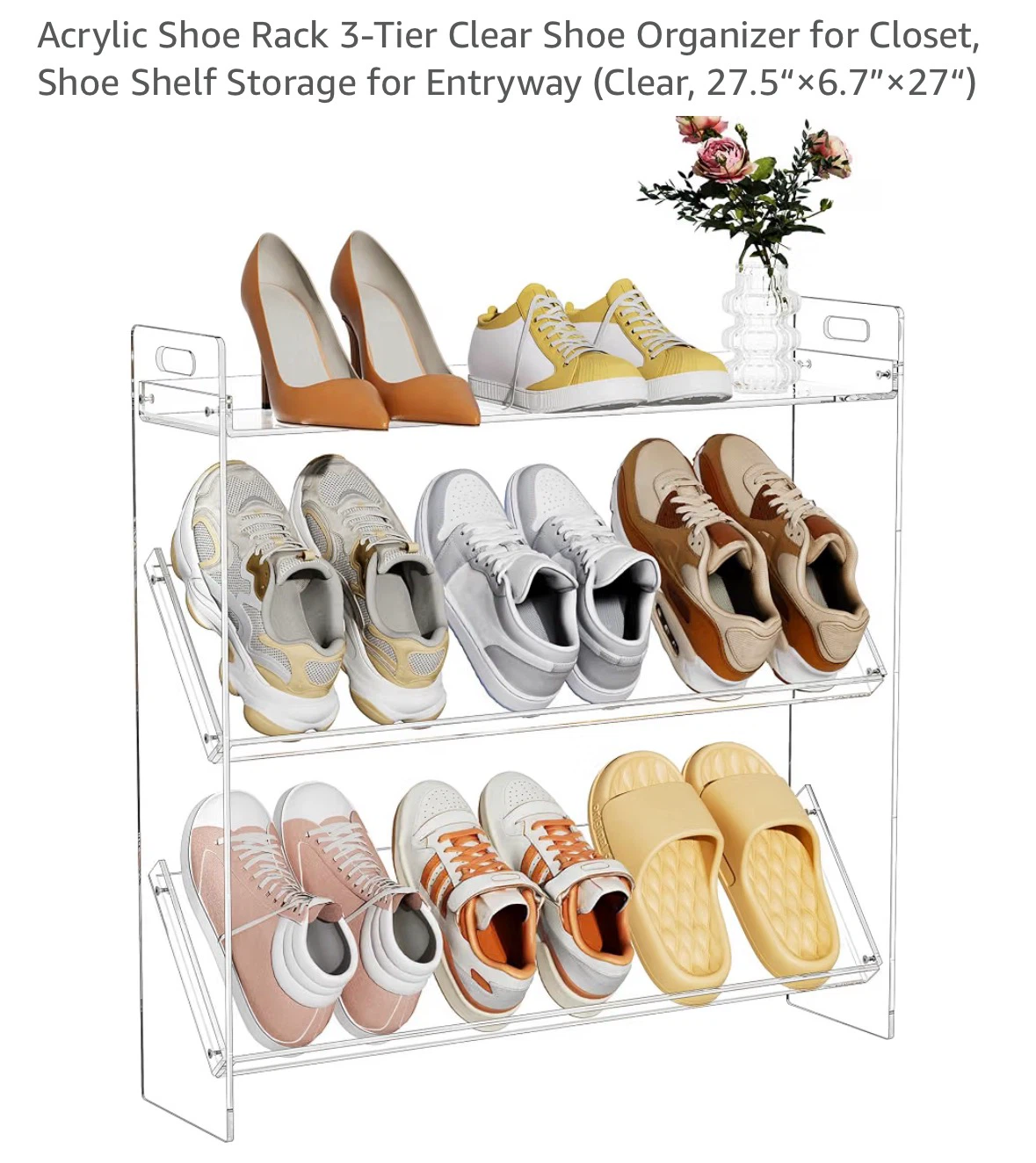 3-Tier Acrylic Shoe Rack Organizer
