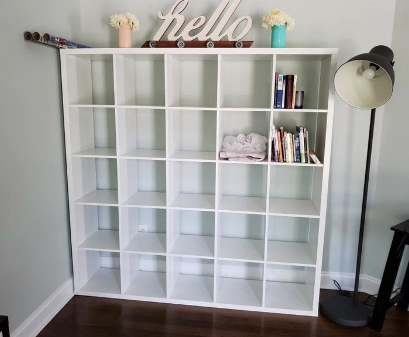 IKEA White KALLAX 5x5 storage shelf