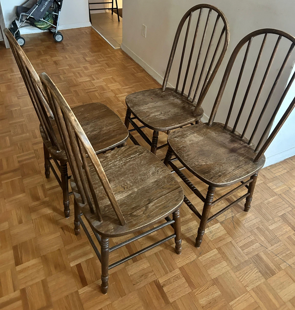 Wooden Dining Chairs (Set of 3)