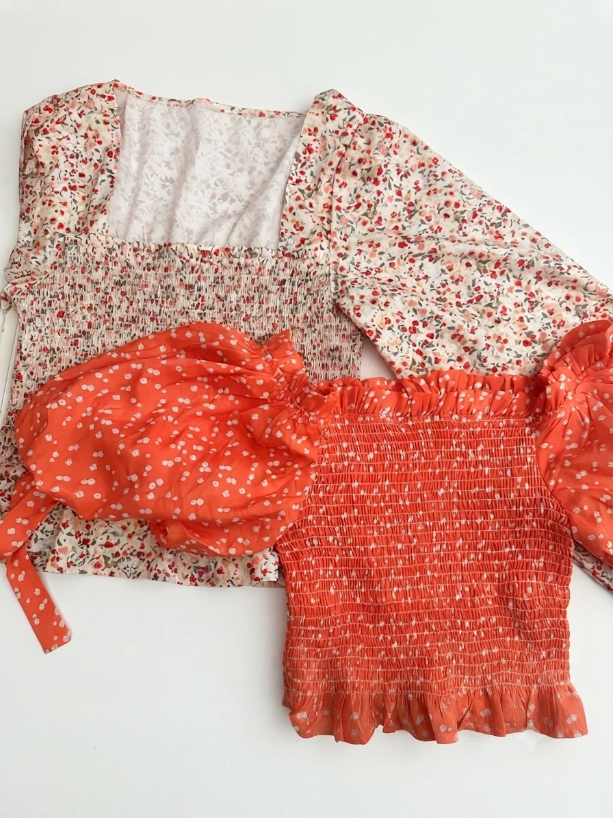 Set of 2 Chic Smocked Floral Tops ( unworn )