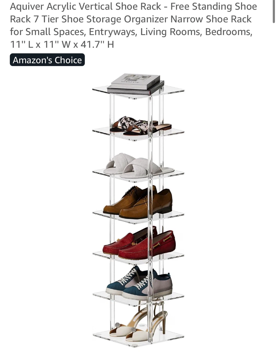 Acrylic 7 Tier Vertical Shoe Rack Organizer - photo 2
