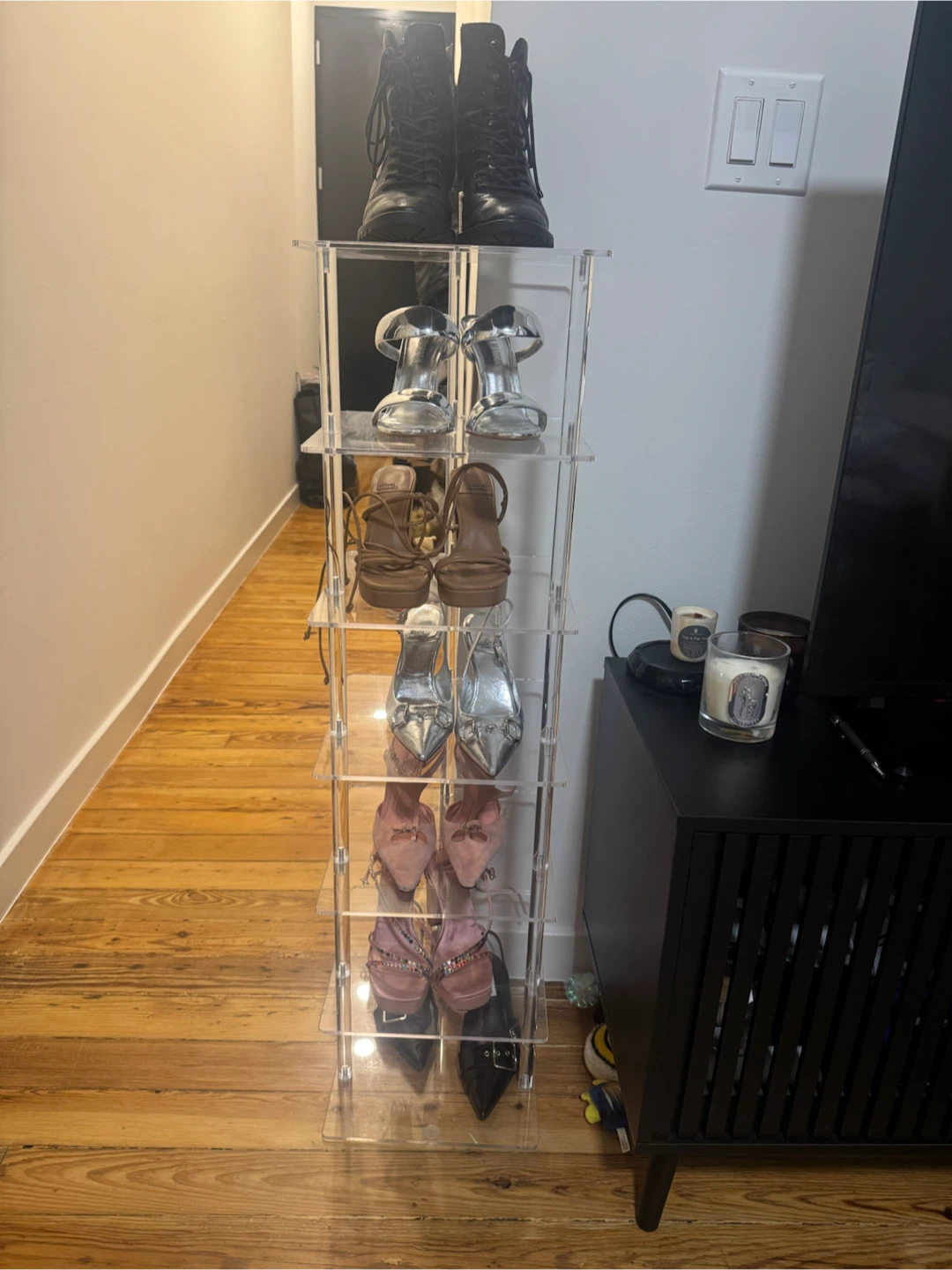 Acrylic 7 Tier Vertical Shoe Rack Organizer