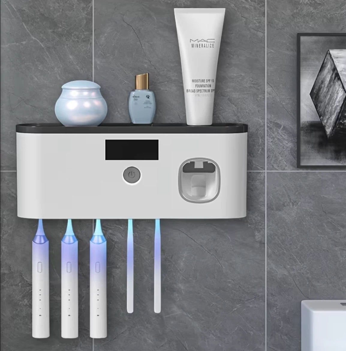 Toothbrush Holder & Toothpaste Dispenser