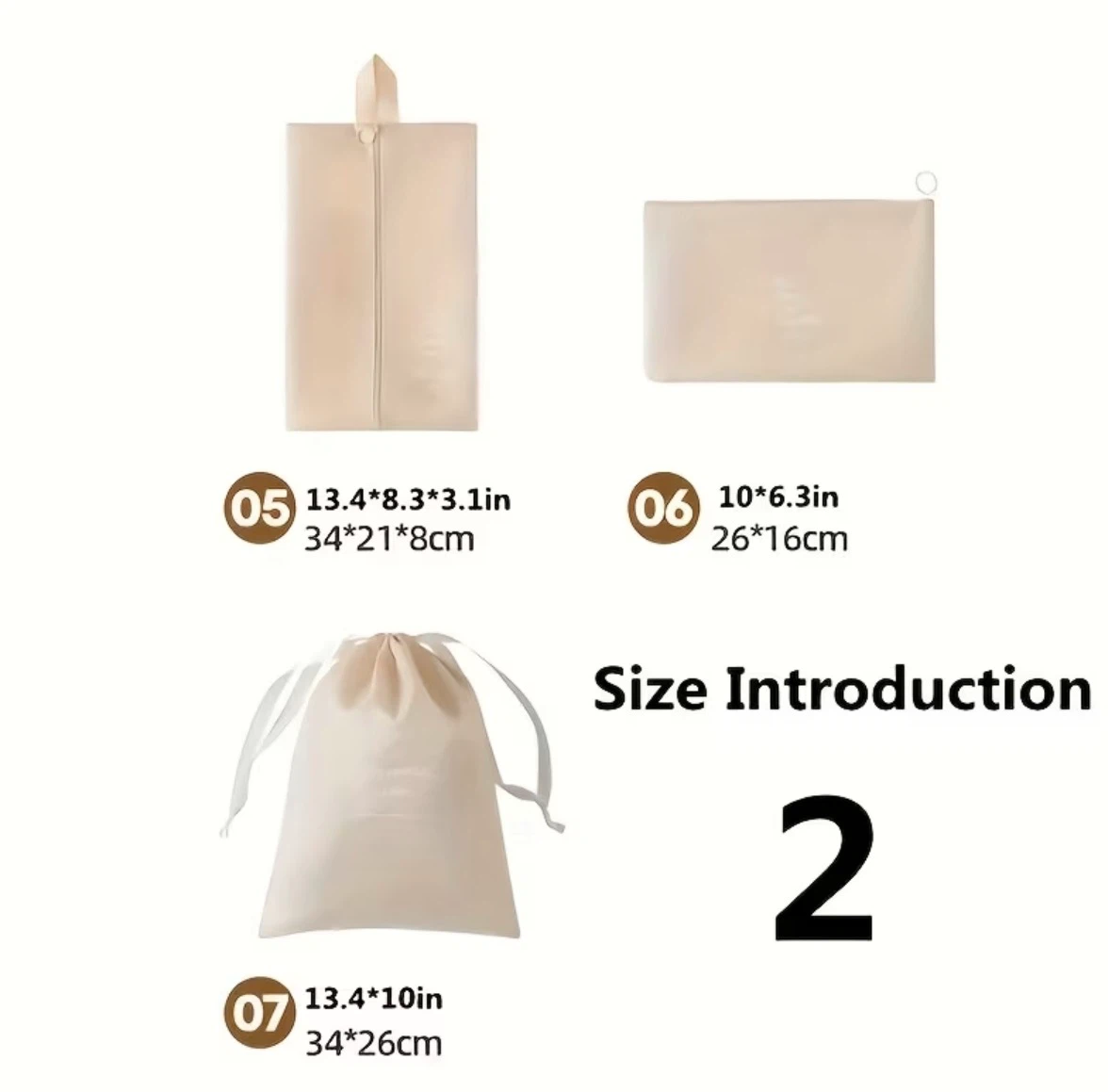 Travel Packing Cubes Set – 7 Pieces (Beige) - photo 4