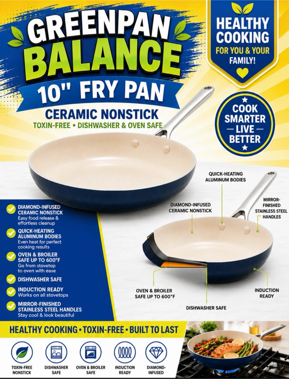 GreenPan Balance 10" Ceramic Nonstick Fry Pan