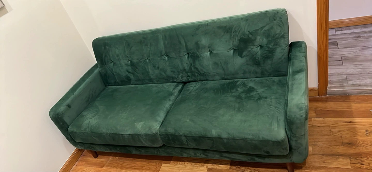 Emerald Green Velvet Sofa - photo 2