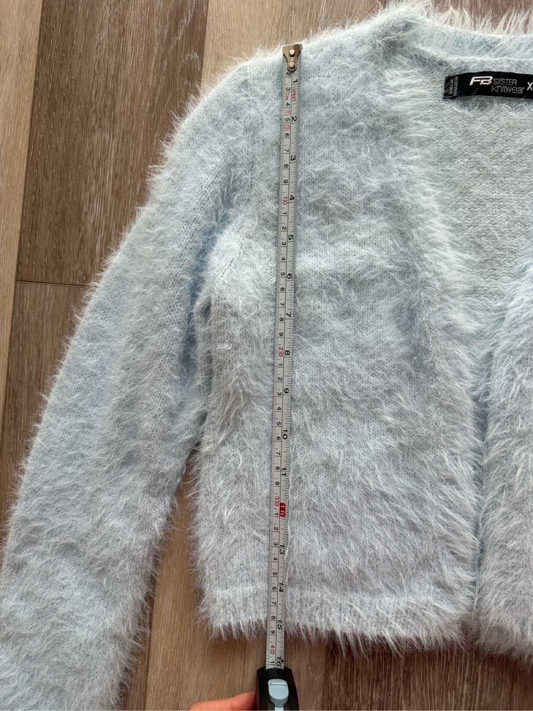 FB Sister Knitwear Light Blue Fuzzy Cardigan XXS - photo 5