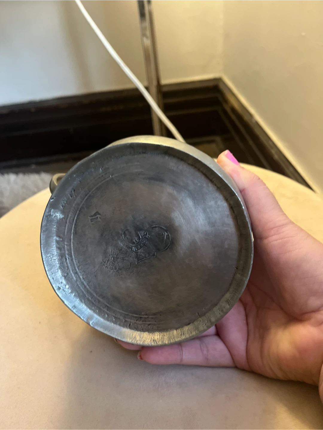 Antique Pewter Pitcher with hallmark - photo 3