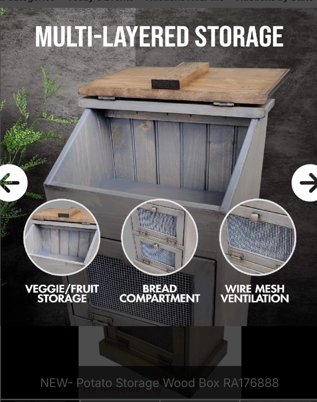 Wooden Potato Storage Box with Multi-Layered Storage - photo 2