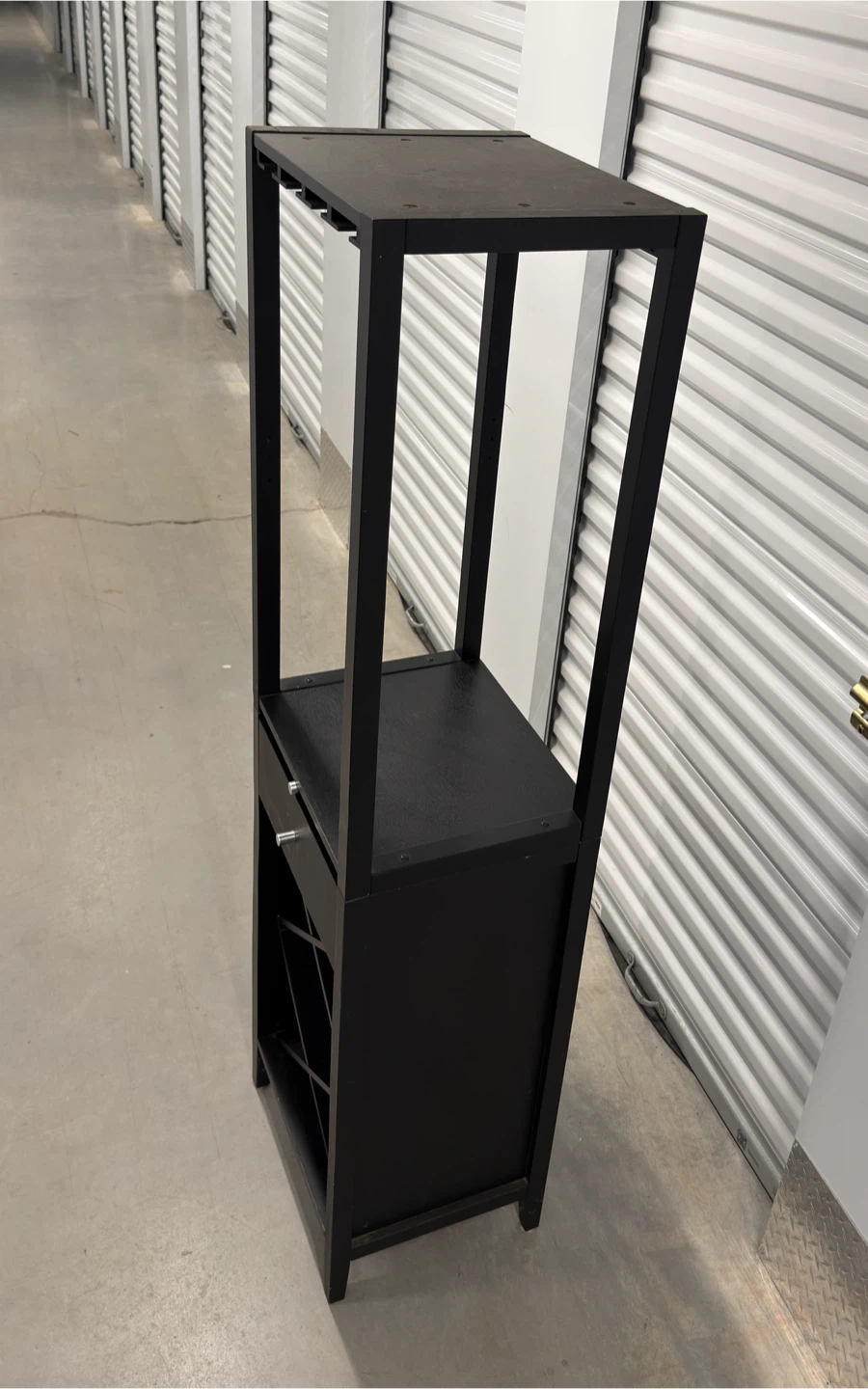 Modern Bar Cabinet with Wine Rack, Drawer & Glass Holder - Black - photo 3