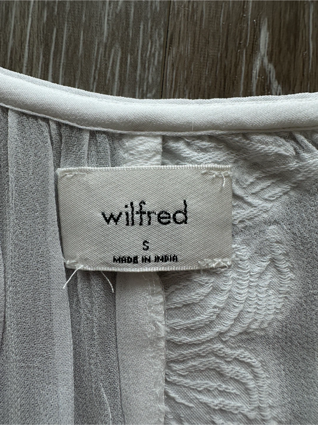 Wilfred White Embroidered Peplum Blouse Size S - photo 2