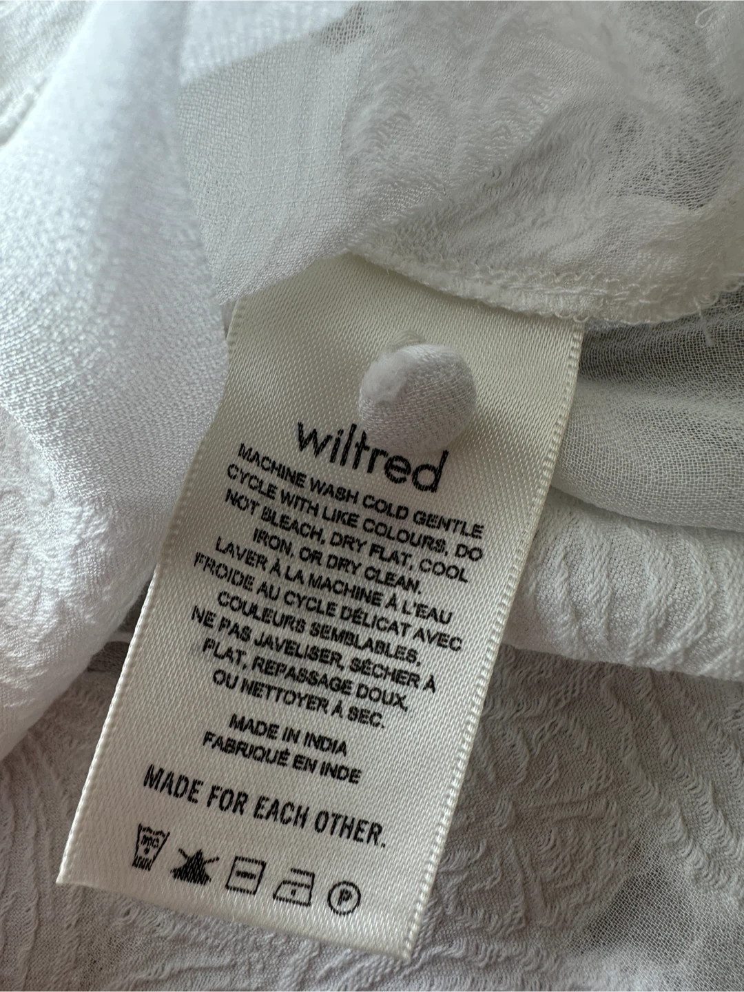 Wilfred White Embroidered Peplum Blouse Size S - photo 3