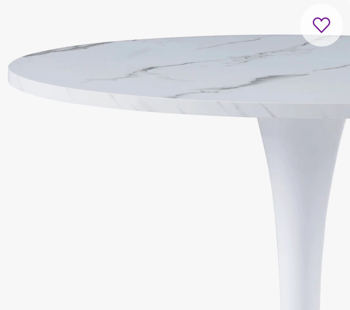 White Tulip Style Round Dining Table - photo 2