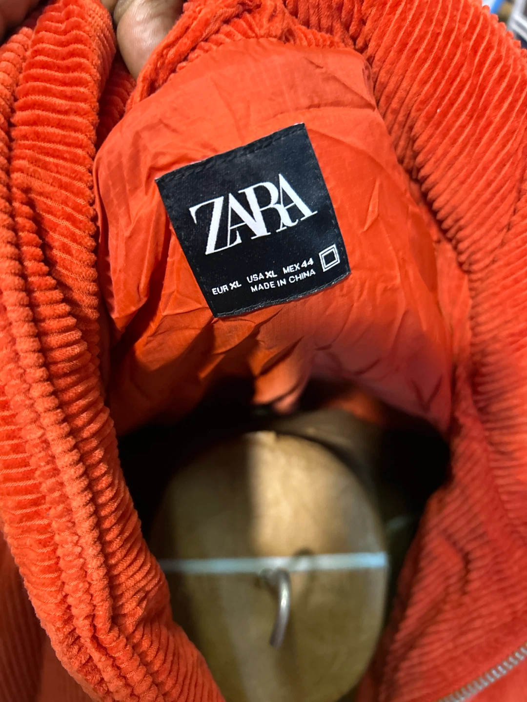 Zara Puffer Jacket Orange Corduroy XL - photo 2