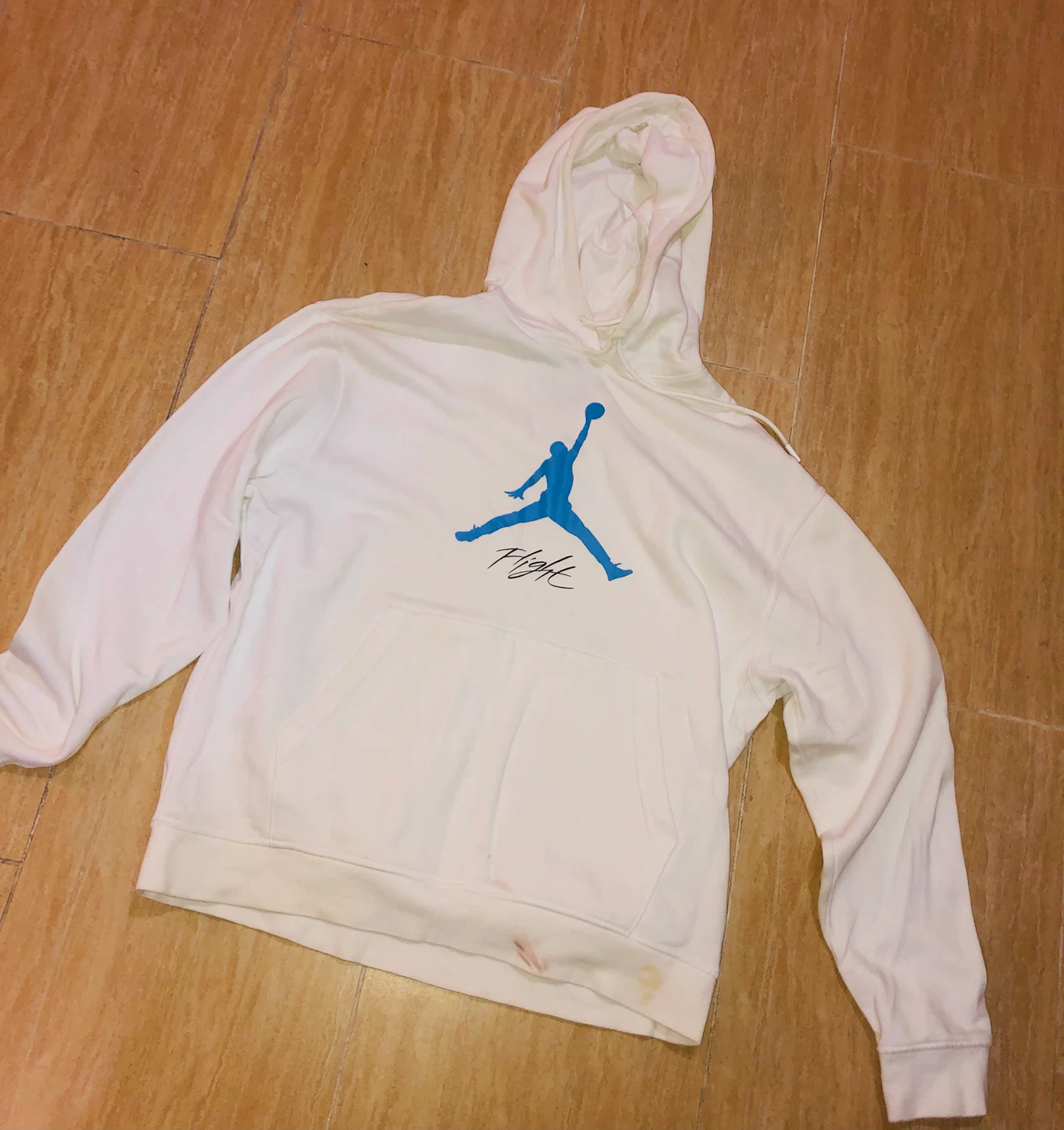 White Jordan Flight Hoodie Size M