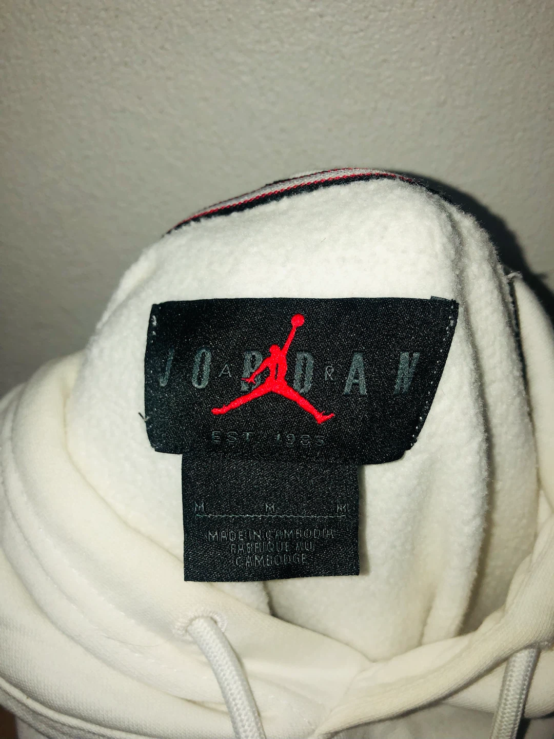 White Jordan Flight Hoodie Size M - photo 3