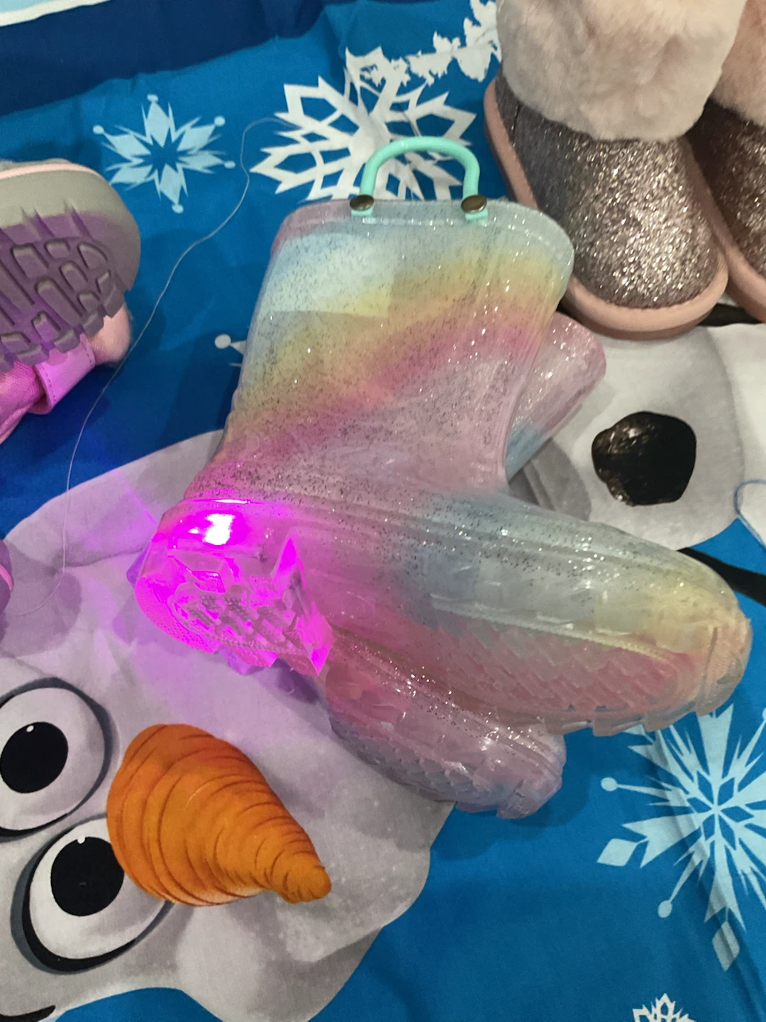 Kids Rainbow Light-Up Rain Boots - photo 2