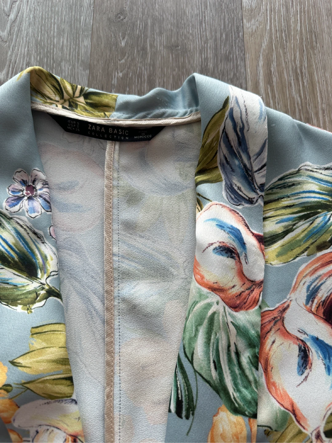Zara Basic floral print light blue blazer S - photo 2