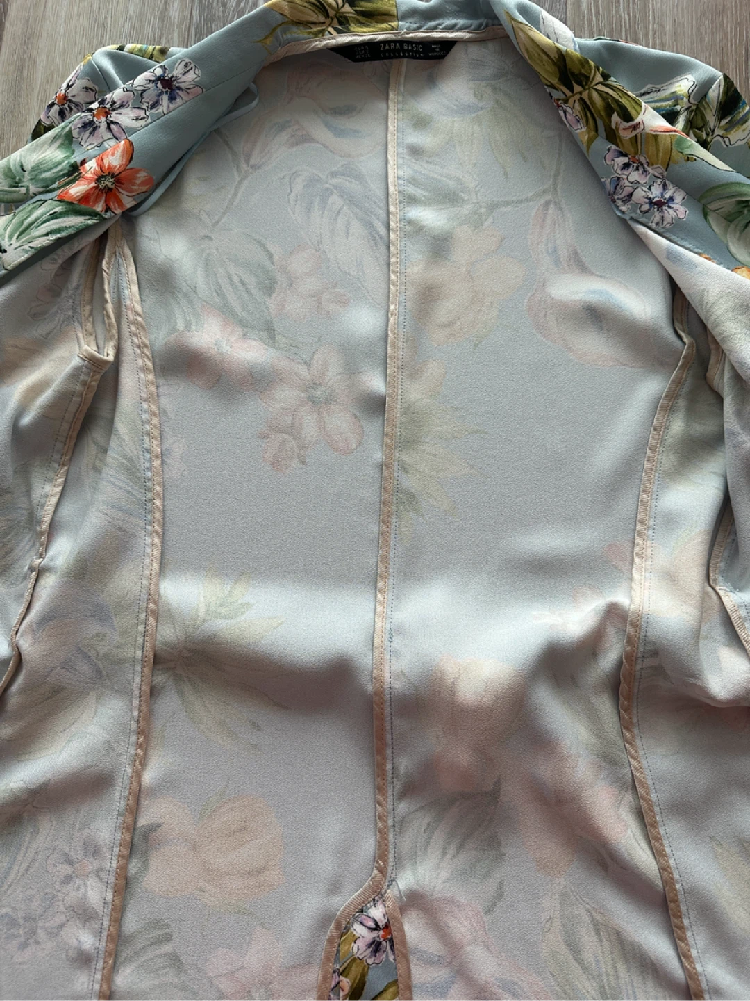 Zara Basic floral print light blue blazer S - photo 4