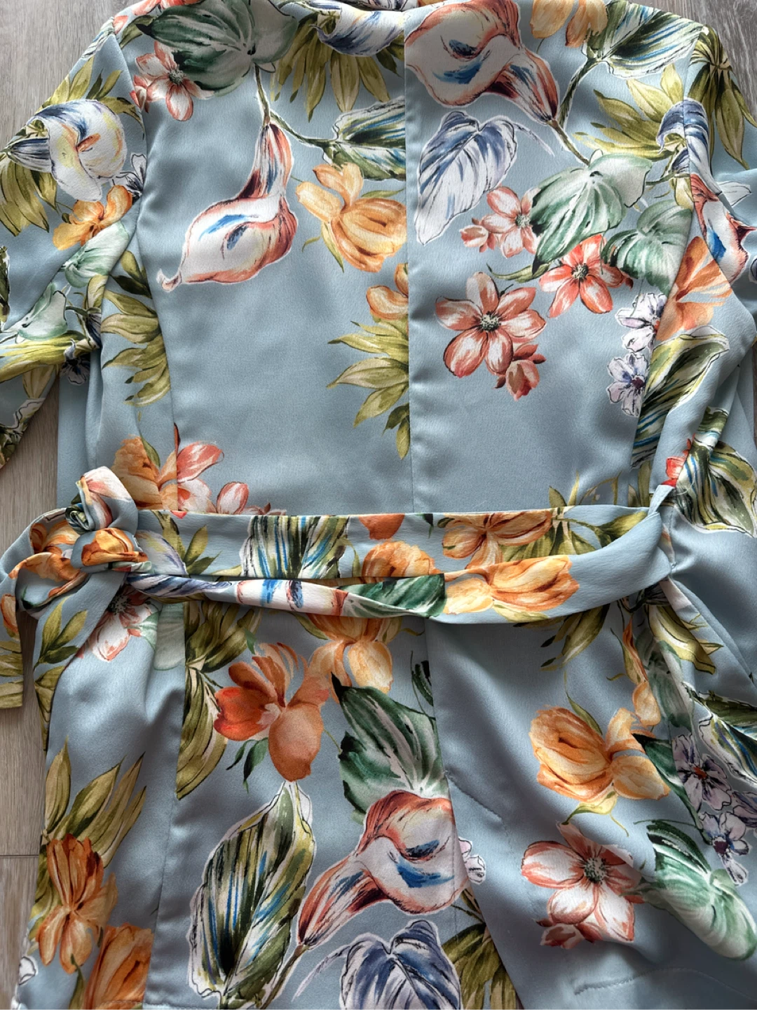 Zara Basic floral print light blue blazer S - photo 5