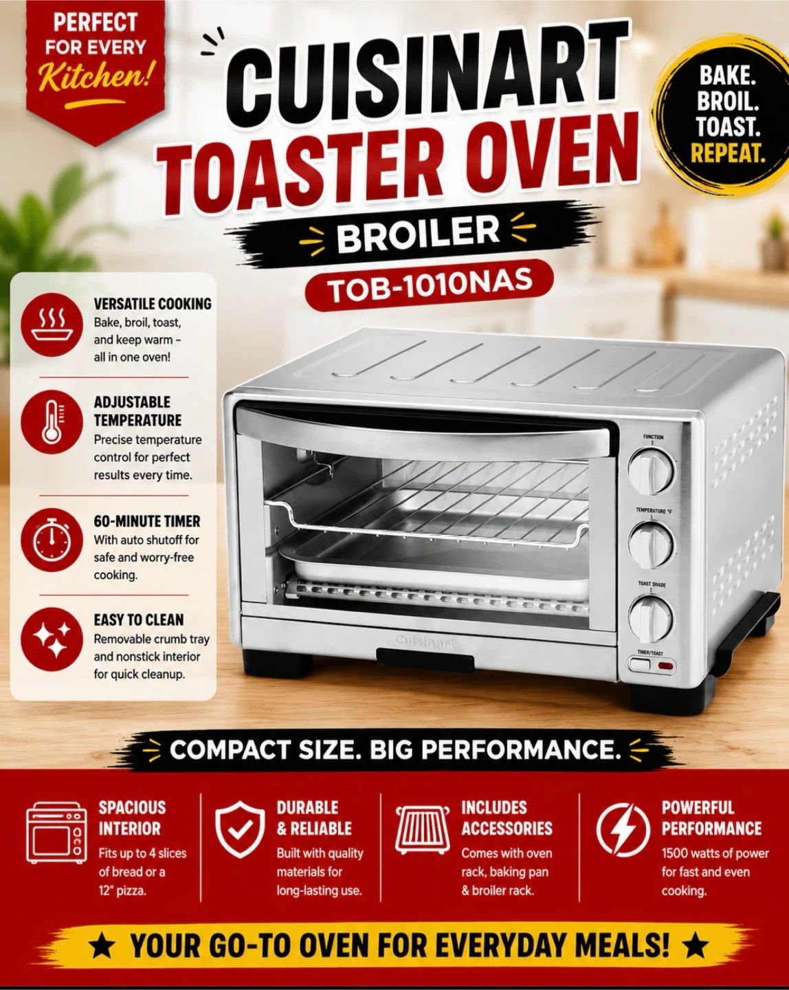 Cuisinart TOB-1010NAS Toaster Oven Broiler