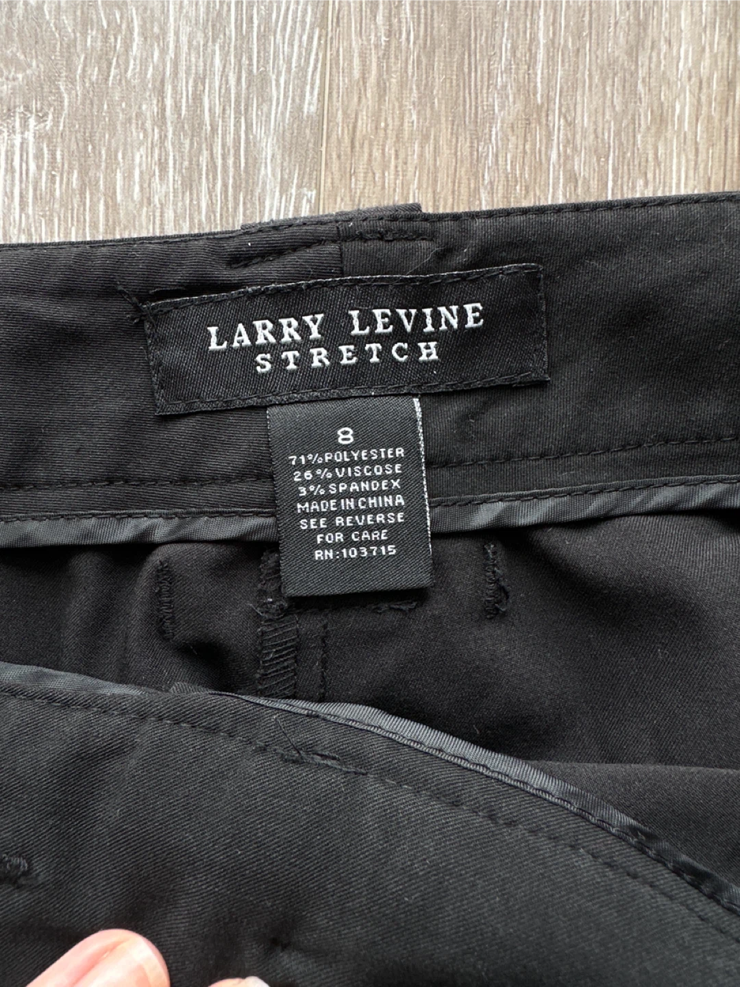 Larry Levine Black Stretch Pants 8 - photo 2