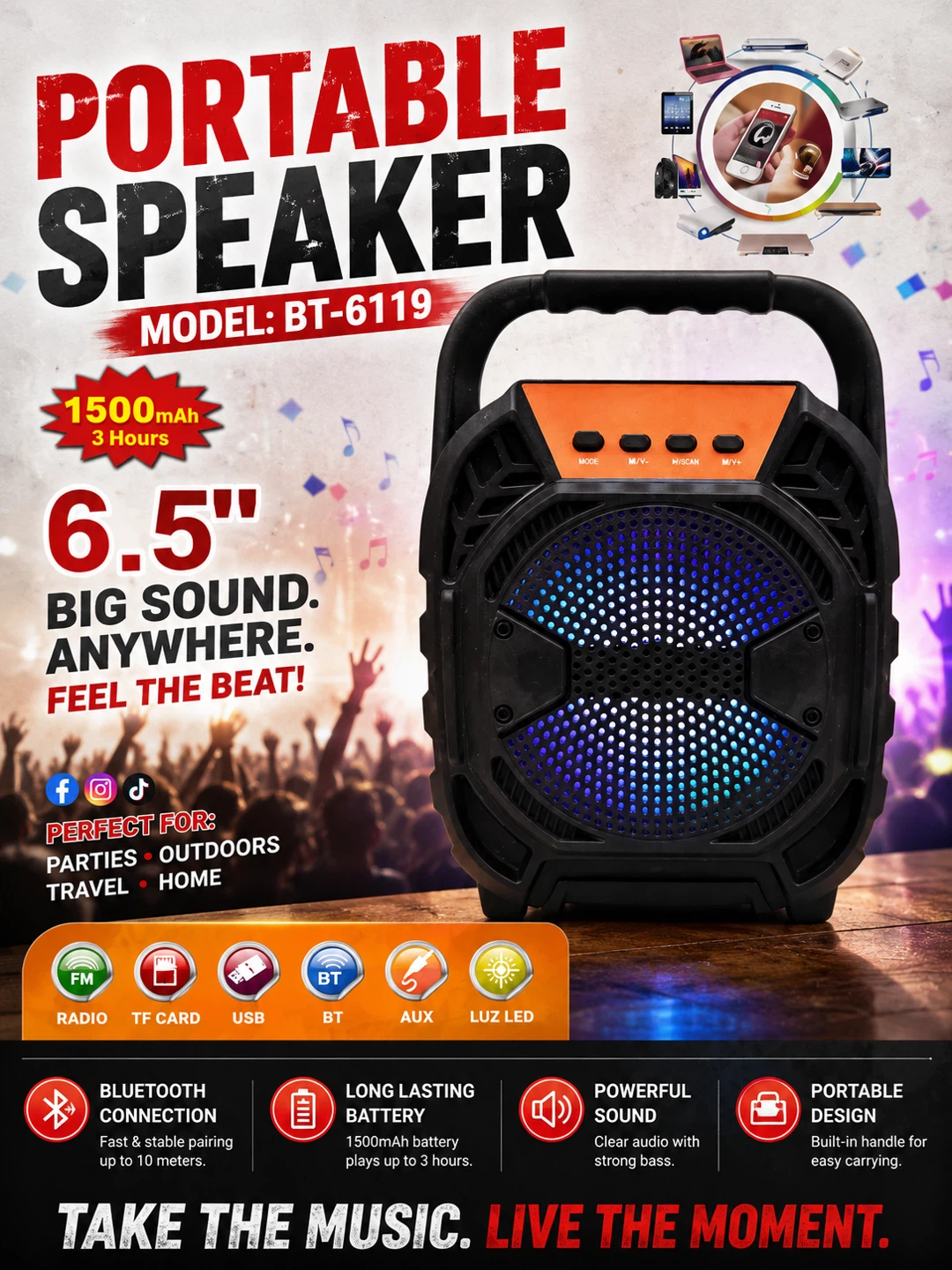 Portable Speaker Model: BT-6119