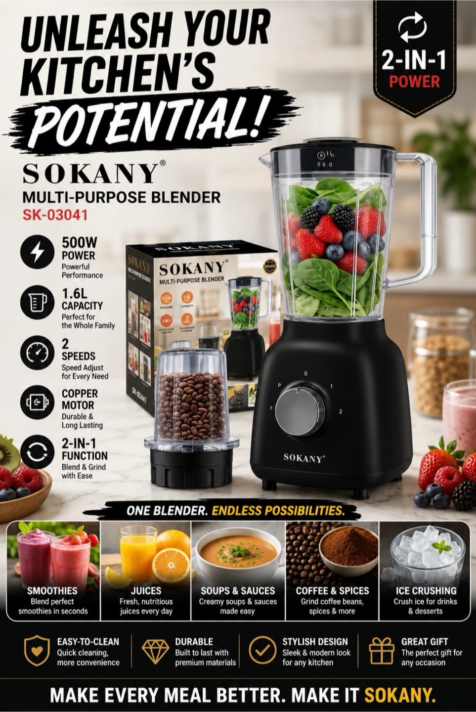 Sokany Multi-Purpose Blender SK-03041