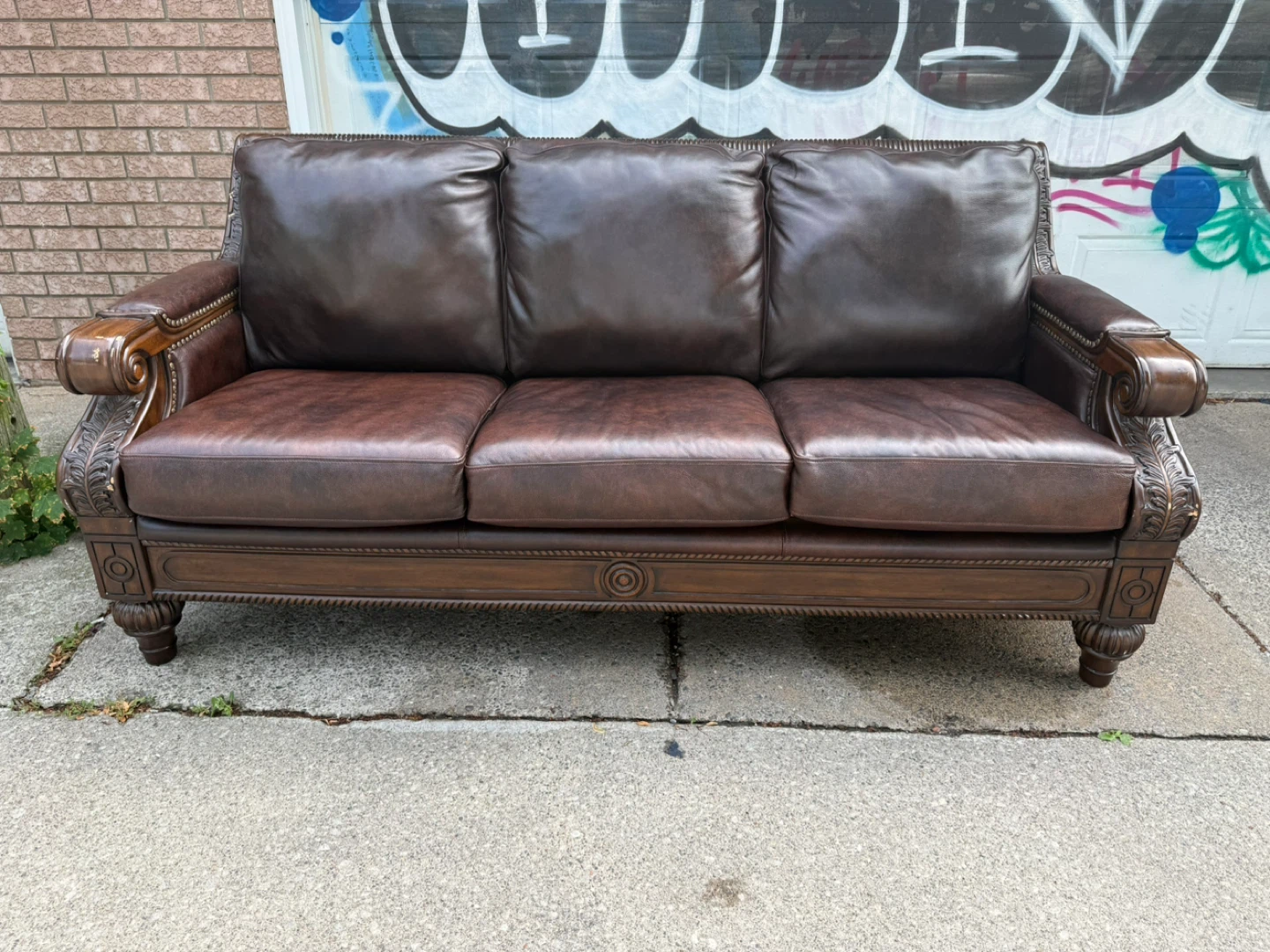 Free delivery Brown Leather Sofa