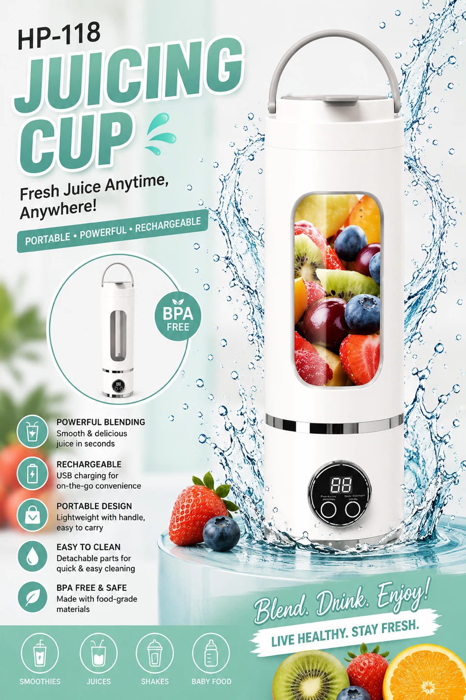 HP-118 Juicing Cup Portable Blender