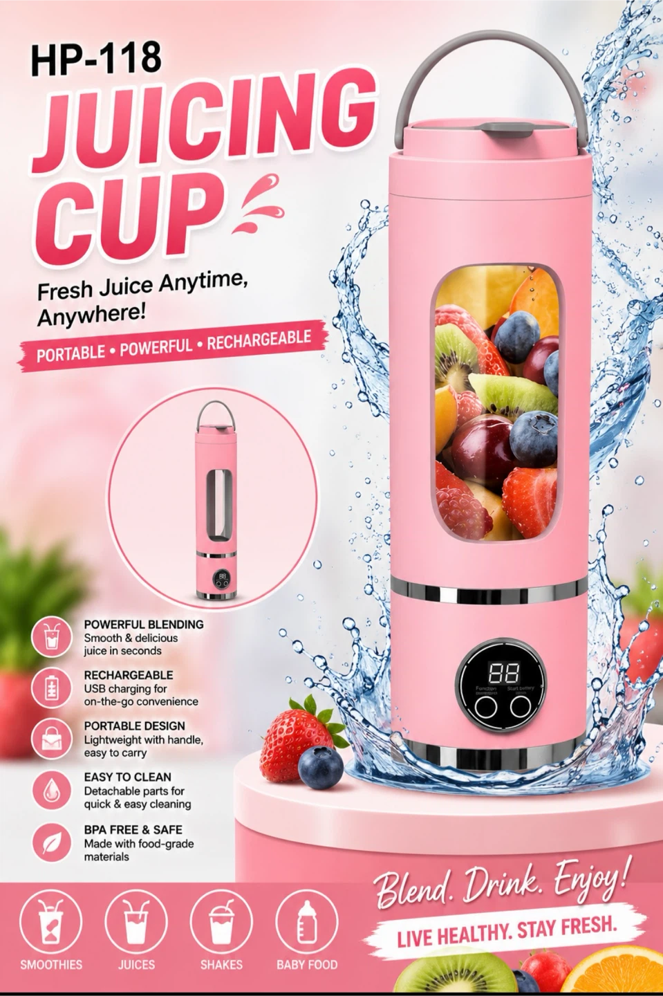 HP-118 Juicing Cup Portable Blender