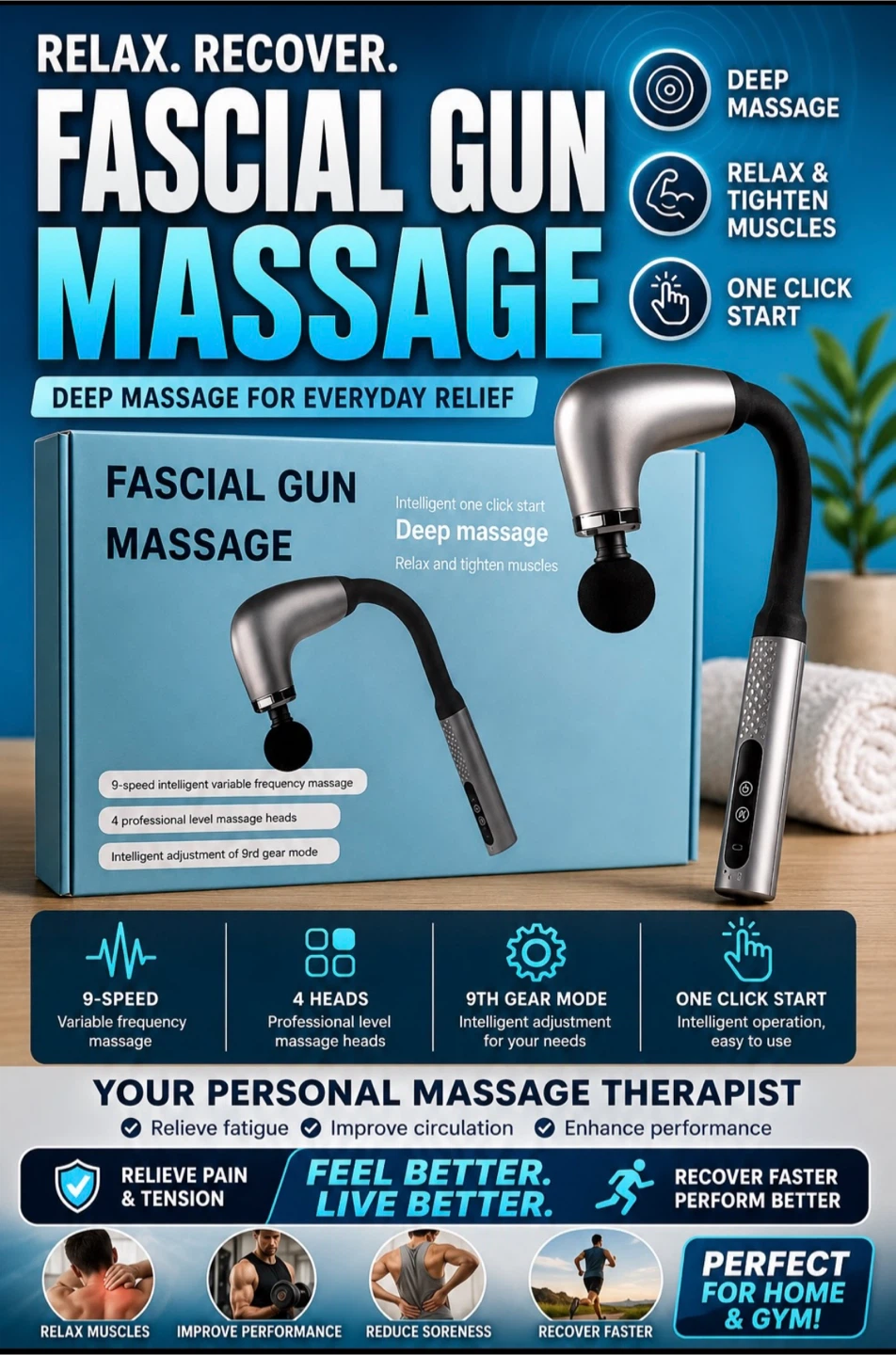 Fascial Gun Massage Device