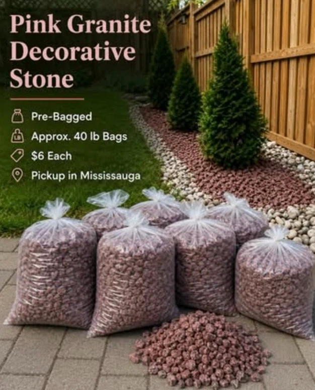 Pink Granite Decorative Stone - Approx. 40 lb Bags