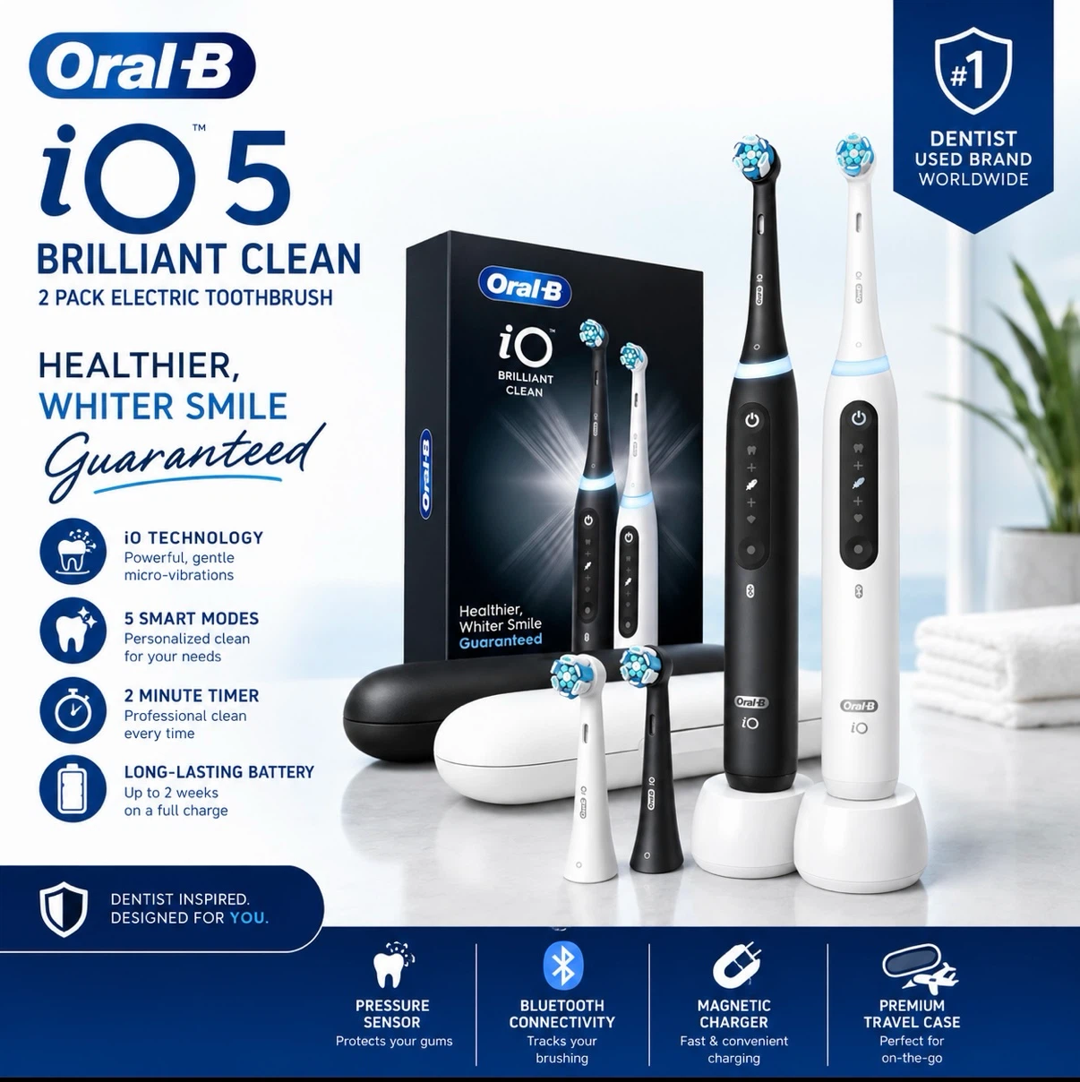 Oral-B iO Series 5 Electric Toothbrush 2 Pack