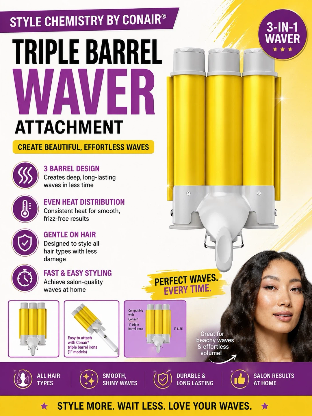 Conair Triple Barrel Waver Attachment