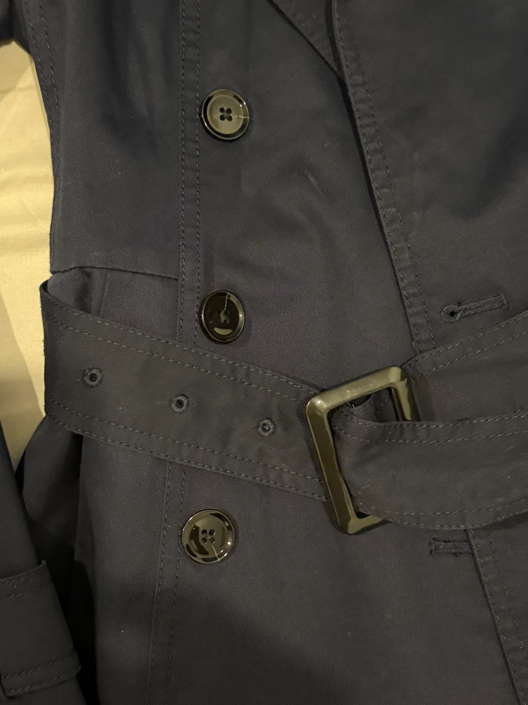 Banana Republic Navy Double-Breasted Trench Coat - Size 0 - photo 4