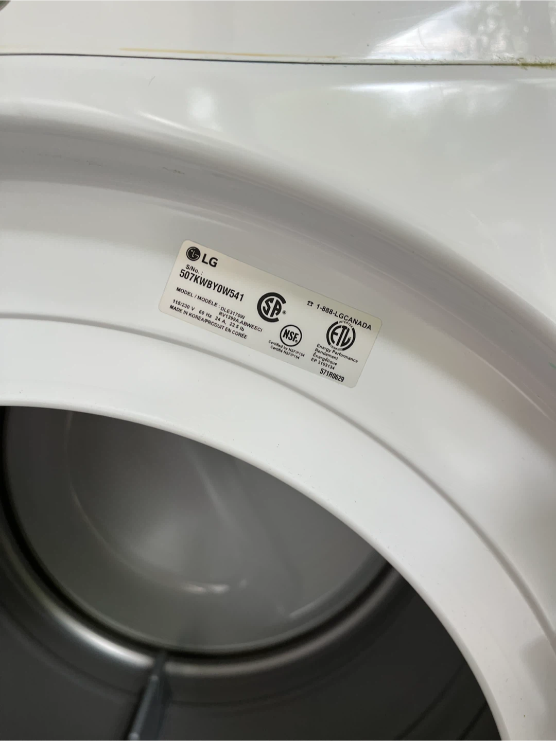 LG 507KWBY0W541 Electric Dryer - photo 2