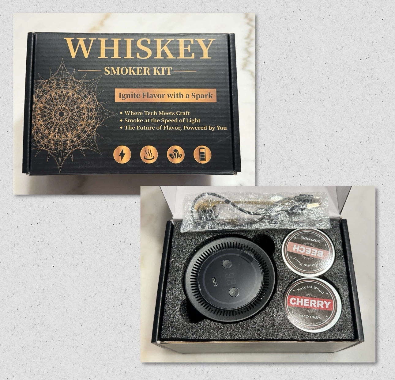 Brand new Electric Whiskey Smoker Kit with Led Lights - photo 2