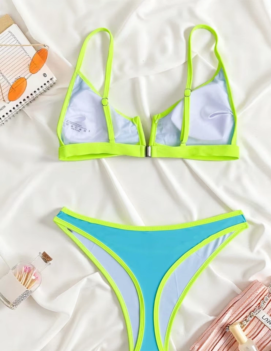 Blue and Yellow Bikini Set