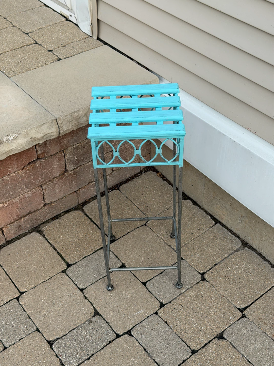 DISTRESSED TEAL PLANT STAND - photo 2
