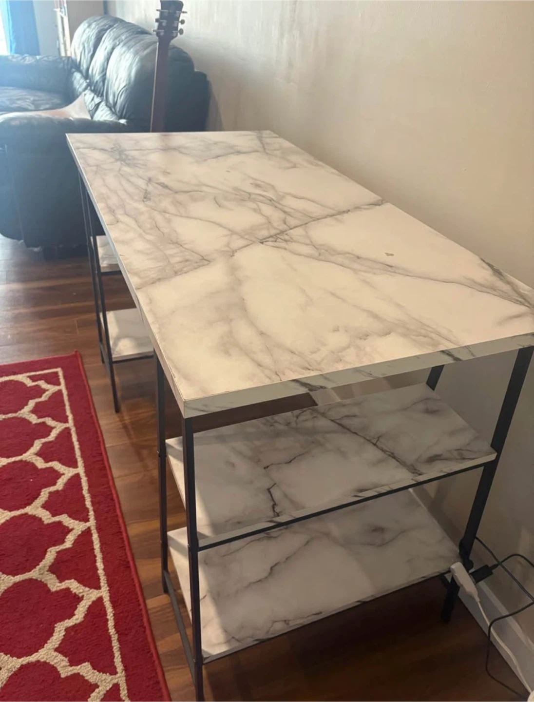 Marble Top Desk with Shelves - photo 2