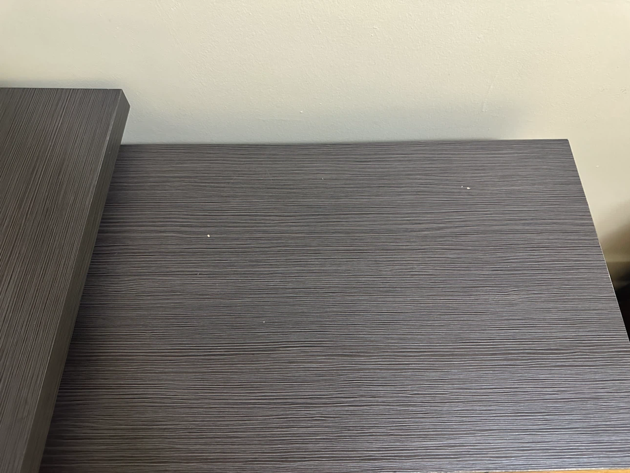 Dark Wood L-Shaped Desk with Drawers and Shelving - photo 3