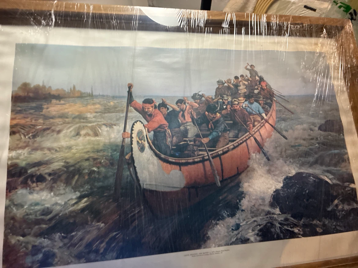 Historical Canoe Print by George Caleb Bingham
