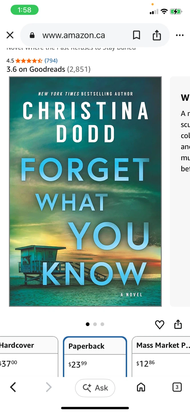 Forget What You Know by Christina Dodd - Paperback Novel