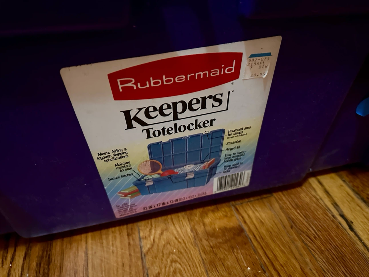 Vintage 1991 Rubbermaid Keepers Tote Locker - photo 3