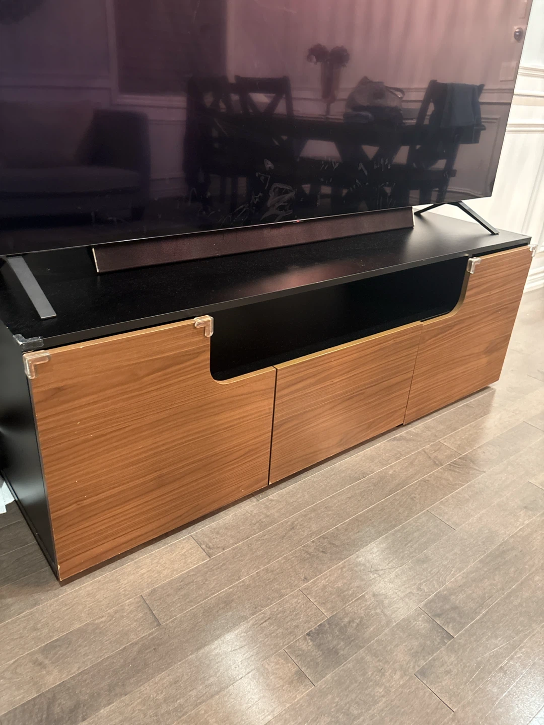 TV Stand with Wood Grain Doors - photo 2