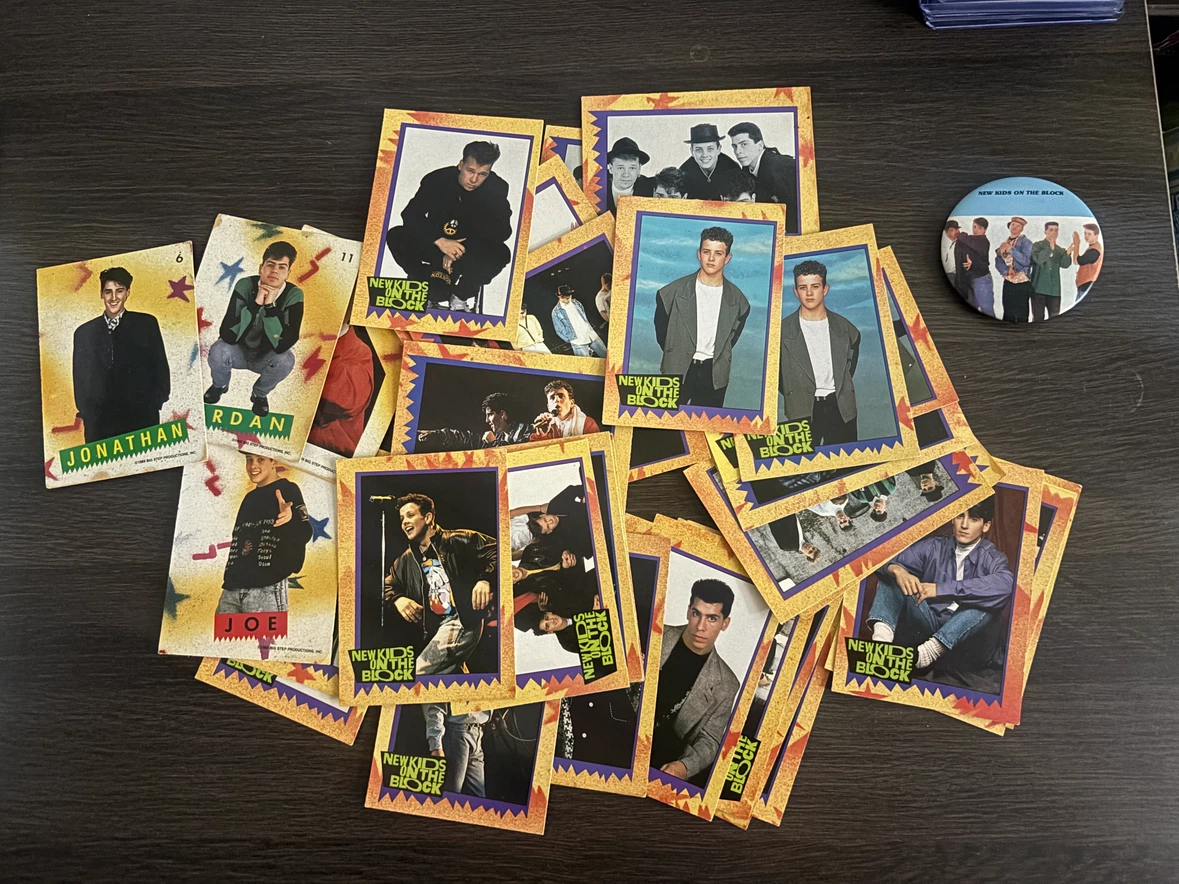 New Kids on the Block Pin and Trading Cards - photo 2
