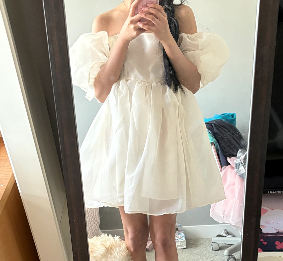 Yesstyle Puff Sleeve Off-the-Shoulder Dress