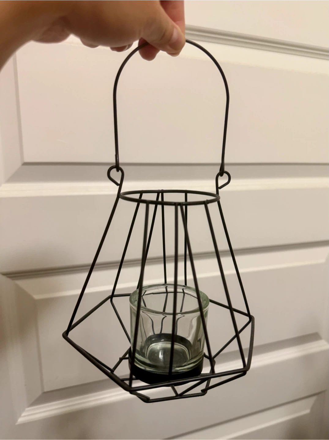 Black Metal Wire Lantern Candle Holders - Set of 2 - photo 2